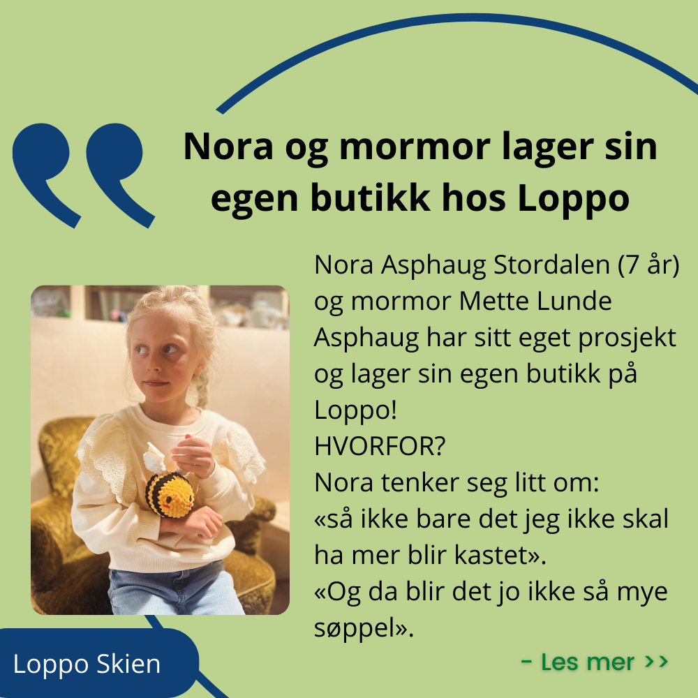 Jeg selger hos Loppo, Loppo Skien, Nora Asphaug Stordalen, gjenbruk, tjen penger på det du ikke trenger lenger
