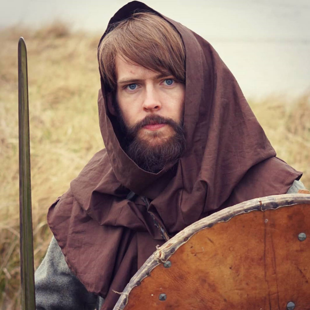 Vegard Heggelund i vikingkostyme på filmsettet til The Viking Planet for 270 graders filmen.