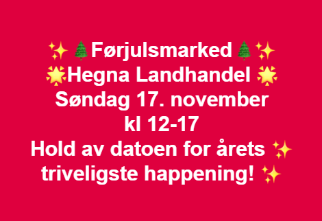 EVENTYR PÅ HEGNA - FØRJULSMARKED 2019